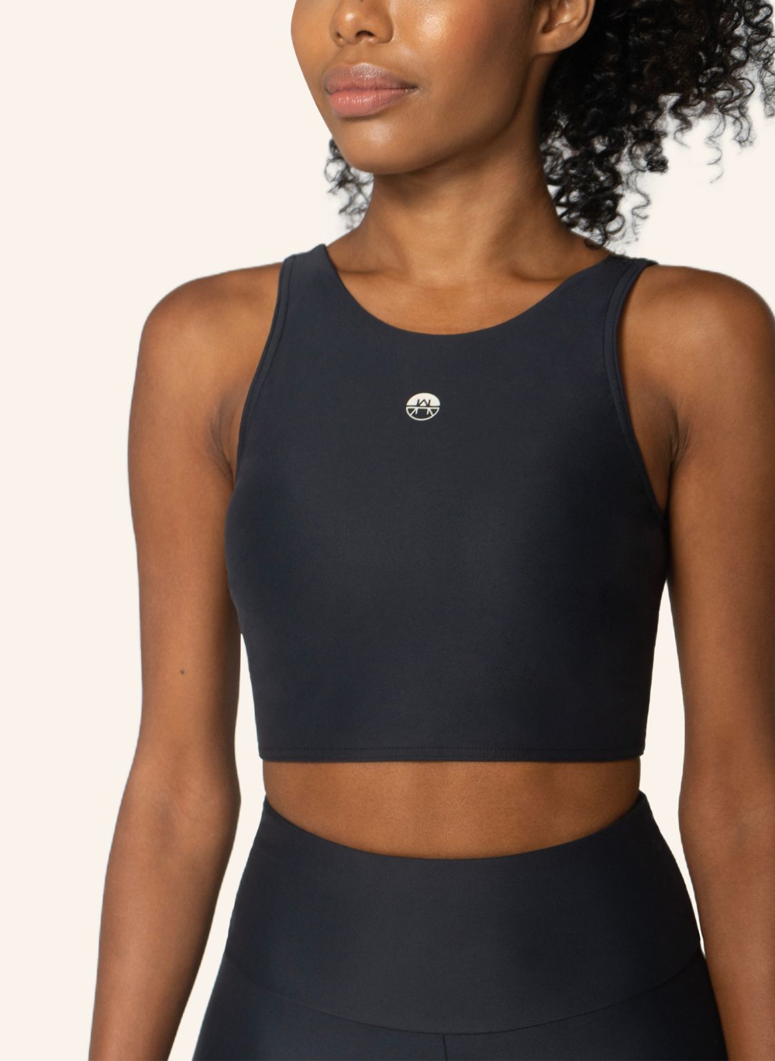 Rhone High Neck Sports Bra Crop Top Lava Stone